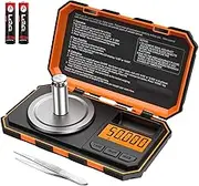 (Upgraded) Professional Digital Milligram Scale, 50g Max High Precision Pocket Sized Jewelry Scale, Electronic Smart Scale with 50g calibration weight (Battery/Tweezers Included)