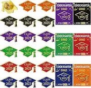 [FineCheer] 30 Pack Graduation Pins with Card Class of 2025 Graduation Pins Souvenir Emblem Congrats Badges Button Lapel Pin Graduation Gifts for Pre K and Preschool Students
