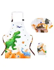 Kids Aprons - Kids Chef Hat and Apron for Kids Kitchen Cooking XS(2-5T) Dino C