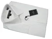 NEW $195 Hickey Freeman Formal Tuxedo Dress Shirt! 16 37 Pleated Bib White
