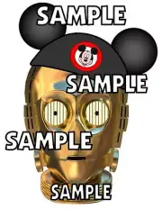 Disney World Disneyland C-3PO C3PO with Mickey Ears Scrapbook Die Cut Piece