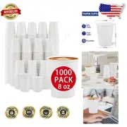 1000 Count 8oz Disposable Paper Coffee Cups - Thick & Leak-Proof for Parties