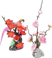 FELTECHELECTR Stable Base Sushi Plate Flower Decor Artificial Decorative Flowers for Sushi Serving Plate Set of 2