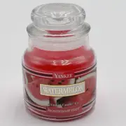 Yankee Candle WATERMELON 3.7 Oz Small Jar Housewarmer Black Band White Label New