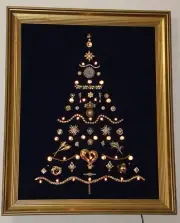 Spectacular Lighted Christmas Tree Jewelry Picture One-of-a-Kind 3-D Art