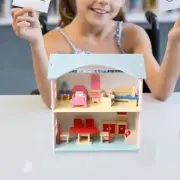 Wooden Dollhouse with Furniture Easy to Assemble Educational Toy Imagination