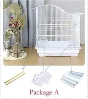 Indoor/Outdoor Aviary Bird Cage with Drawer Type Cleaning Tray Parrot Cage Pearl Bird Pet Bird Ornamental Cage Breeding Cage Bird Cage Parakeet Cage (Color : A)