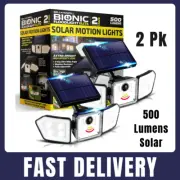 Bionic Flood Light 2 Pack, Motion Sensor Outdoor Lights, 500 Lumens Solar Motion