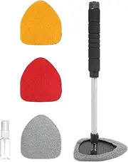 bylikeho Windshield Cleaner Inside,Car Window Cleaner,Car Cleanser Brush,Car Accessories Car Cleaning Supplies Tools,Car Cleaning Kit with Extendable Handle,Microfiber Cloth,Spray Bottle,Fits All Cars