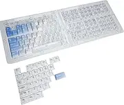 Pidynx Mechanical Keyboard Keycap Set for Cherry MX/Gateron/Kailh & Other Cross-Stem Switches, Fits 61/68/75/84/87/98/104 Layouts, Gradient Dye-Sub, PC Transparent (Light Blue)