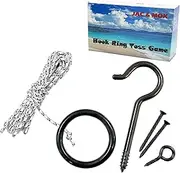 Hook and Ring Toss Game-DIY Kit Swing Target Game -Ring Toss Game Set with String and Hooks for Outdoor/Indoor