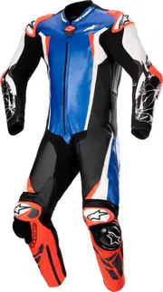 Alpinestars Racing Absolute V2, leather suit 1pcs. , color: Blue/Black/White/Neon-Red , size: 58