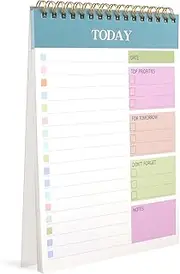 ZTOWOTO A5 Weekly Planner – 1 Pack Undated To Do List with Spiral Binding,50 Sheets Daily Planner Notepad with Task Checklist Tear-Off Sheets for School,Office, Home– Blue(8.7 * 5.7")