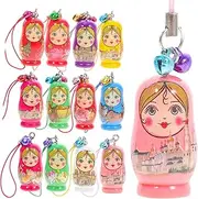 [BESTYASH] 24pcs Wooden Matryoshka Doll Keychains Fun Keyring for Russian Nesting Dolls Lovers
