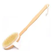 Detachable Bath Brush Wooden Handle Natural Bristles Exfoliating Brush Body Skin Soothing Cleansing