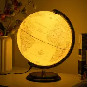 "12"" Illuminated World Globe 720° Rotating Education Cartography Map W/ LED Light"