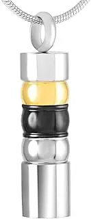 DOTUIARG Stainless Steel Cylinder Cremation Pendant Urns for Ashes Keepsake Memorial Locket Necklace Jewelry