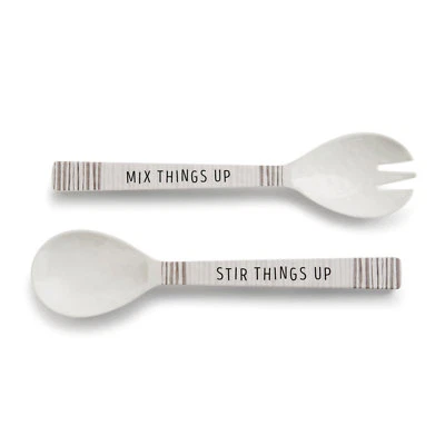 Demdaco byDesign Mix/Stir Things Up Melamine Salad Serving Utensil Set