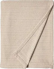 [Tommy Bahama] King Blanket, Soft Cotton Bedding, Medium Weight & All Season Home Decor (Woven Natural Brown, King)