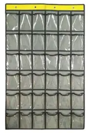 Hanging Closet Underwear Sock Jewelry Storage Over The Door Classroom Cell GREY