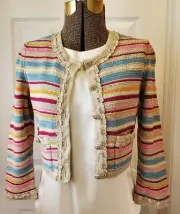AUTHENTIC CHANEL MULTICOLOR CARDIGAN SWEATER, SZ-36, NWT, NEVER WORN.