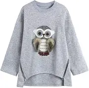 [Generic] Cute Outfits for Girls Clothes Hoodie Baby Tops Boys Toddler Cartoon Owl Long Girls Sleeve Print Girls Outfits&Set Girls Outfit Grey