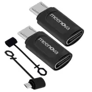[2 Pack] USB-C Female to MicroUSB Male Charging Adapter,USB C to Micro Rubber...