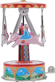 BESPORTBLE Vintage Wind Up for Cute Clockwork Carousel Decor for Safe Smooth Movement Encourages Crawling and Walking for Playthings and Parties
