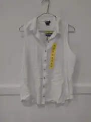 NWT Splendid Women's Lightweight Button Down Tank Top White Size L $70 8HL162