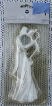 Wilton Pearly White Bride And Groom First Kiss Cake Topper NIP