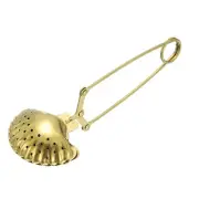 1 Pcs Stainless Steel Long Handle Tea Infuser Filter, Shell Shaped Gold