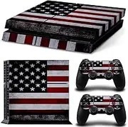 UUShop The Flag of the United States Whole Body Vinyl Skin Sticker Decal Cover for PS4 Playstation 4 System Console and Controllers