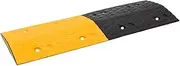 Durable Yellow & Black Rubber Speed Hump 97x32.5x4 cm with Anti-Slip Surface - Ideal for Thresholds, Doorways, and Garage Entrances