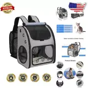 Expandable Airline Approved Pet Carrier Backpack for Cats & Small Dogs - XL Grey