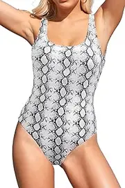 [SHEKINI] Women's Leopard Print One Piece Monokini Swimsuits Backless Bathing Suits