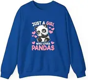 [X.Style] Just A Girl Who Loves Pandas Cute Panda Girls Kids Toddlers ds025 Sweater Royal XL