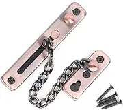 Sliding Screw/Fastener Locking Gate Closures Stainless Steel Thickened Anti-theft Chain Lock with Leather Safety Door Chain Lock for Safety At Home in the Hotel