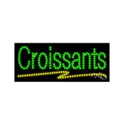 NEW “CROISSANTS" UNDERLINE 27x11 SOLID/ANIMATED LED SIGN w/CUSTOM OPTIONS 20187