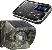Solar Driveway Alarm Wireless Outside 1800ft Range, Outdoor Motion Sensor & Detector Driveway Alert System with Rechargeable Battery/Weatherproof/Mute Mode (1&1-Camouflage)