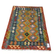 Handmade Afghan Wool Kilim Rug - 144cm X 103cm, Flat Woven Floor Rug