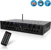Pyle 6-Channel 600W Audio Amplifier System-Analog Digital Stereo Receiver