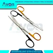 Pack of 2 Sharp/Blunt Operating Scissors 5.5in, Straight & Curved - German Steel
