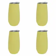 4x Annabel Trends 175ml Sparkling Flute Cup Double Walled Tumbler Gelato Lemon