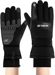 LeoLeozz Winter Gloves | Touchscreen Skiing Gloves,Waterproof Windproof Mittens for Snowboarding, Skiing, Running, Cycling (L)
