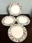 GRACES TEAWARE Spring Floral Dinner Plate Set Daisy Red Poppy Set of 4 NEW