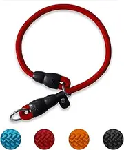 LOS ANDES Dog Slip Collar Training Dog Collar with Slidable Stopper Nylon Rope Collar Heavy Duty Choke Collar for Dog Walking No Pull Round Martingale Dog Collar for Small Medium Large Dogs