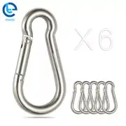 Spring Snap Hook Carabiner Clips 304 Stainless Steel 264 Lbs , Set Of 6