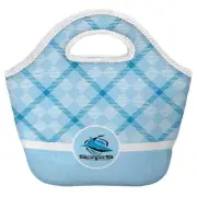 Cronulla Sharks NRL Tartan Printed Neoprene Carry Lunch Box Cooler Bag New