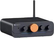 Fosi Audio HT4S Bluetooth Amplifier for Outdoor Speakers, 4 Channel Power Amp for Bass Shaker Sim Racing Cockpit, 4.1/5.0 Ch Stereo Home Audio Receiver, Supports AUX/Optical Input with Remote Control