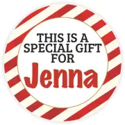 This is a Special Gift for Jenna - Circle Sticker Decal 3 Inch - Christmas